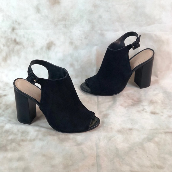 Aldo Shoes - ALDO Black Suede Peeptoe Booties